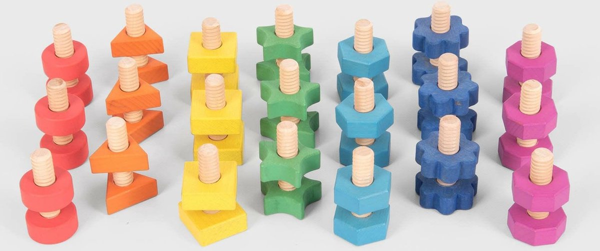 Tickit regenboog houten moeren bouten - pk21