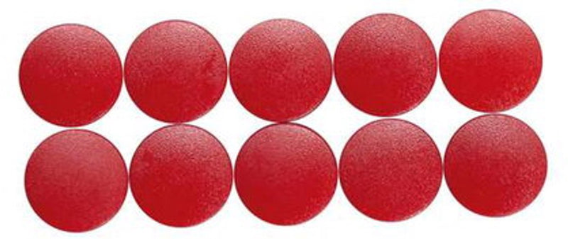 Maul magneet rond 10 stuks 0,15 kg kunststof ferriet bruchsicher erodiert lackiert ø 1.5 x 0.7 cm rood