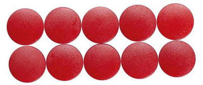 Maul magneet rond 10 stuks 0,15 kg kunststof ferriet bruchsicher erodiert lackiert ø 1.5 x 0.7 cm rood