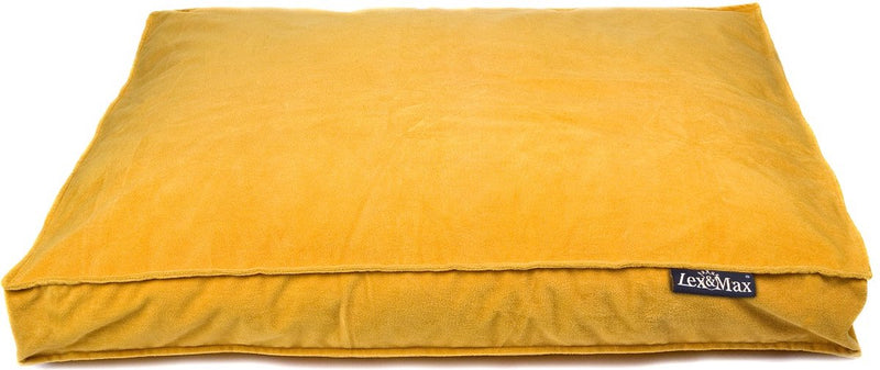 Lex max royal velvet - hondenkussen - boxbed - geel - 120x80cm l