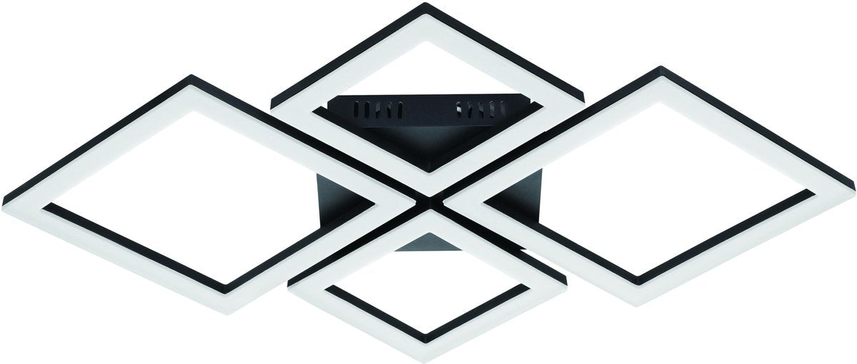 Eglo connect.z paranday-z smart plafondlamp - 47 cm - zwart wit - instelbaar wit licht - dimbaar - zigbee