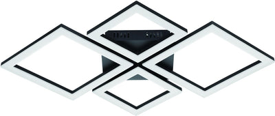 Eglo connect.z paranday-z smart plafondlamp - 47 cm - zwart wit - instelbaar wit licht - dimbaar - zigbee