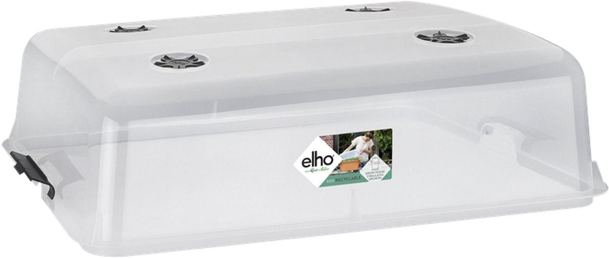 Elho green basics kweekhuis xxl 75 - accessoires voor buitenkweken en oogstenaccessoires - ø 74.8 x h 22.3 cm - transparant