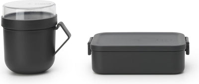 Brabantia make take lunchset - 2-delig - kunststof - dark grey