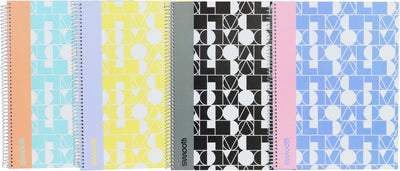 Ancor smooth spiraalboek a5 lijn hardcover - 4 stuks - assorti designs - an-113266-c