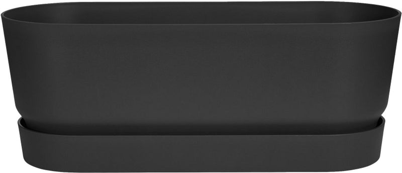 Elho greenville trough long 50 - plantenbak voor buiten - 100% gerecycled plastic - l49.0 x b19.8 x h17.9 cm - living black
