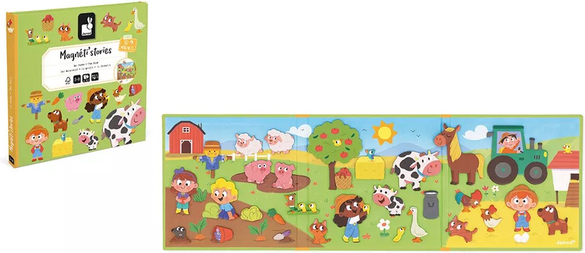 Janod - magneti stories - boerderij – educatieve magneetset