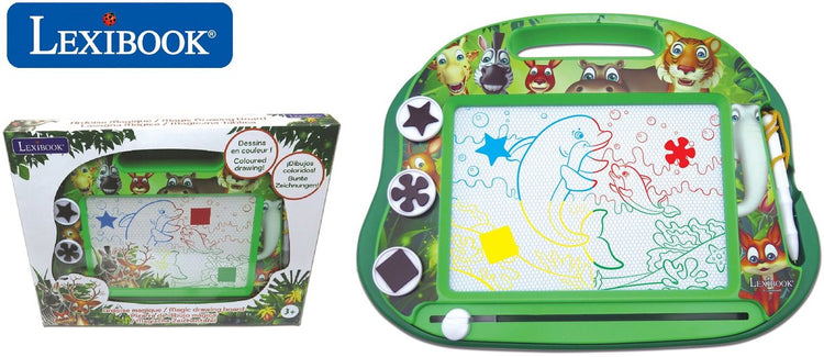 Lexibook de animals magnetisch meerkleurig tekenbord met accessoires a5 formaat