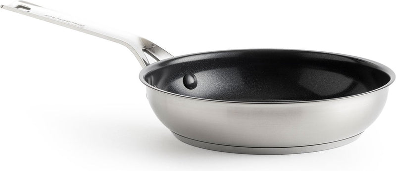 Kitchenaid stainless steel koekenpan 24cm - pfas-vrije antikleeflaag - koekenpan inductie - keramische pan - ovenbestendig tot 160°c - zilver