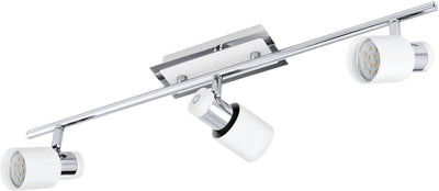 Eglo davida - plafondspots - 3 lichts - chroom, wit