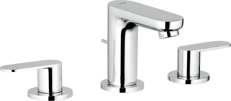 Grohe eurosmart cosmopolitan driegats wastafelkraan - lage uitloop - met trekwaste - chroom