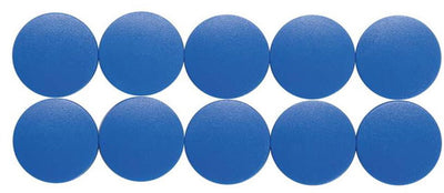 Maul magneet rond 10 stuks 0,6 kg kunststof ferriet bruchsicher erodiert lackiert ø 2.4 x 0.8 cm blauw