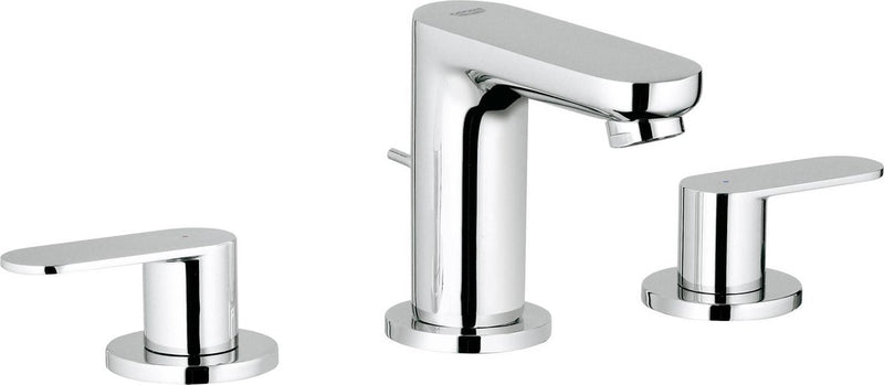 Grohe eurosmart cosmopolitan driegats wastafelkraan - lage uitloop - met trekwaste - chroom
