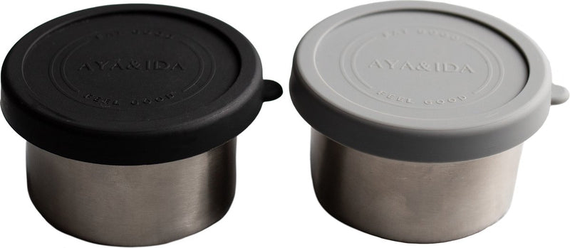 Aya ida aya ida - snack container - lunchbox - pillendoosje - voedselcontainer - 100ml - dark grey matte black