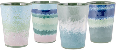 Bo-camp - beker - halo - blauw groen - 4 stuks