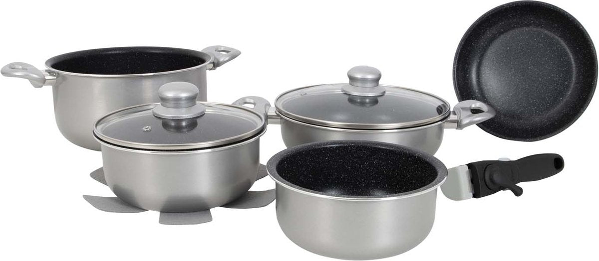 Gimex pannenset - inductie - zilver - 8-delig