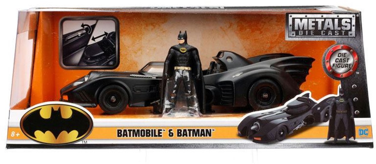Jada toys batman diecast model 1 24 1989 batmobile with figure