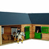 Kids globe paardenhoekstal met 3 boxen en berging 1:24