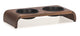 Designed by lotte melora voerbak drinkbak kat - dinerset eetbak waterbak kat - hout rvs - zwart - 2x350 ml