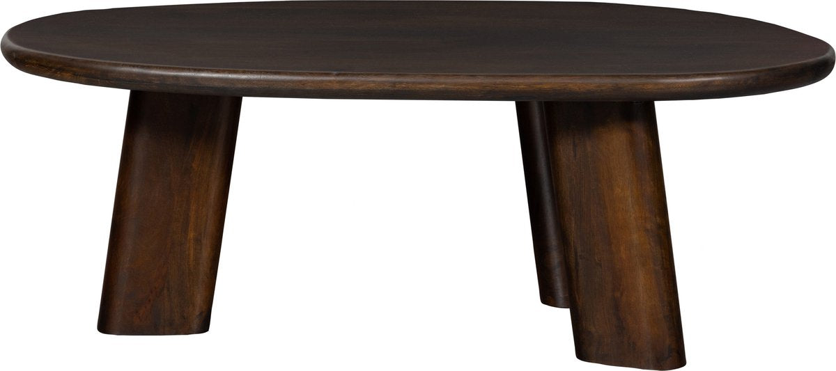 Woood roundly salontafel - mangohout - walnoot - 40x110x60
