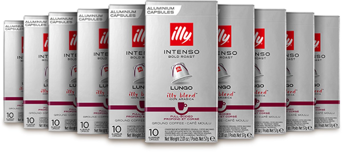 Illy lungo intenso koffiecups - intensiteit 7 9 - 10 x 10 capsules