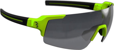 Bbb cycling fullview fietsbril - frameless zonnebril - wielren bril met 3 lenzen - sportbril - mat neon geel - bsg-63