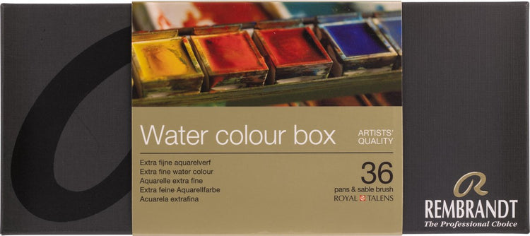 Rembrandt aquarelverf metalen set | 36 napjes + penseel