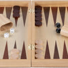 Engelhart backgammon 15 inch - hout ingelegd bord - houten koffer met handvat - luxe uitvoering -