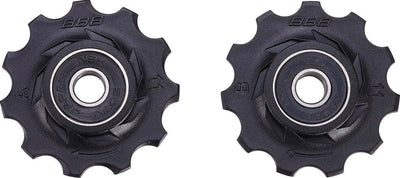 Bbb cycling derailleurwieltjes shimano, campagnolo sram - 9-speed, 10-speed, 11-speed, 12-speed - duurzaam - zwart - 11t - rollerboys bdp-02