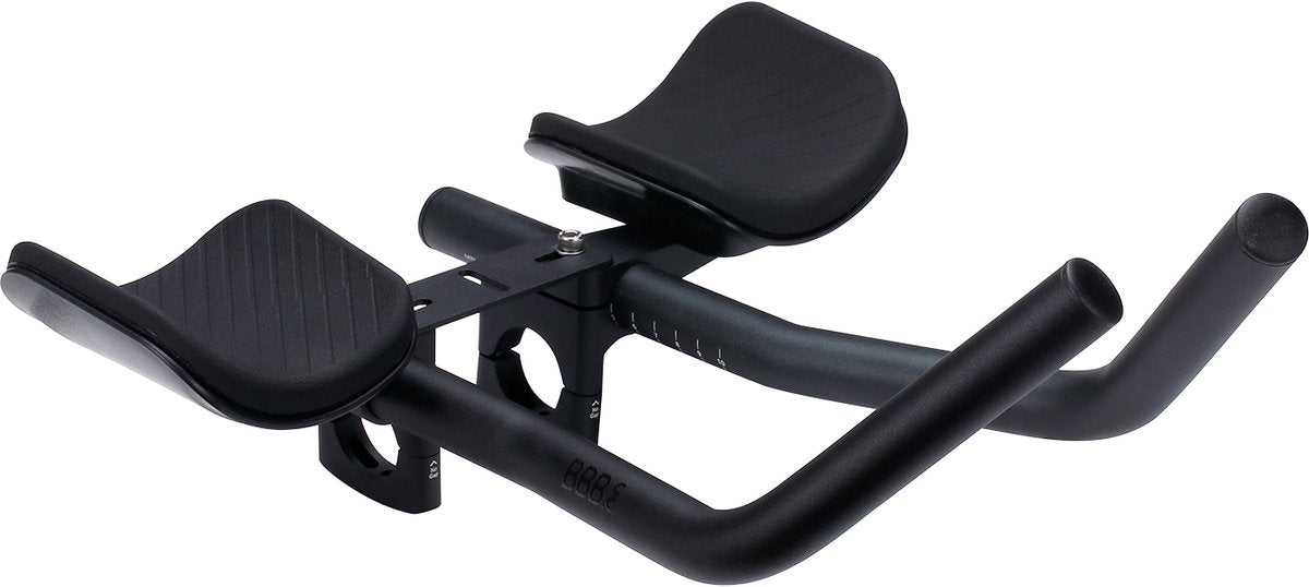 Bbb cycling aeropro ergo-bend opzetstuur racefiets - verstelbaar ligstuur met armsteun - tijdritstuur - triathlon stuur - compatibel met 31.8mm fietsstuur - bhb-70eb