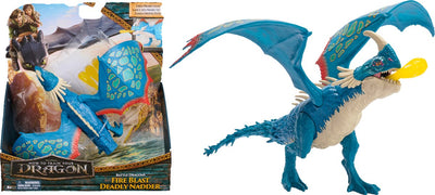 Dreamworks dragons how to train your dragon - hoe tem je een draak - battle dragons fire blast akelige adder actiefiguur 25 cm - speelgoed