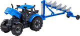Cavallino tractor met ploeg blauw, schaal 1:32 - afbeelding 1