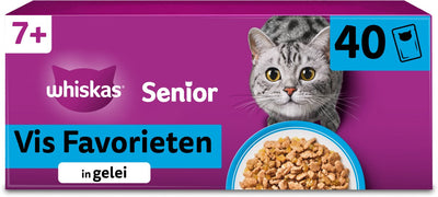 Whiskas kattenvoer - senior 7+ - vis selectie in gelei - 40x85g