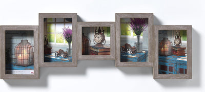Walther rustic - fotolijst - fotoformaat 1x10x10 cm + 4x10x15 cm - grijs