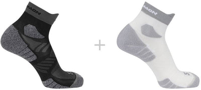 Salomon - aero ankle socks | 2-pack | enkelsokken | maat m 39-41 - zwart wit