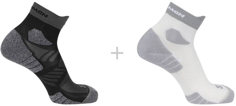 Salomon - aero ankle socks | 2-pack | enkelsokken | maat m 39-41 - zwart wit