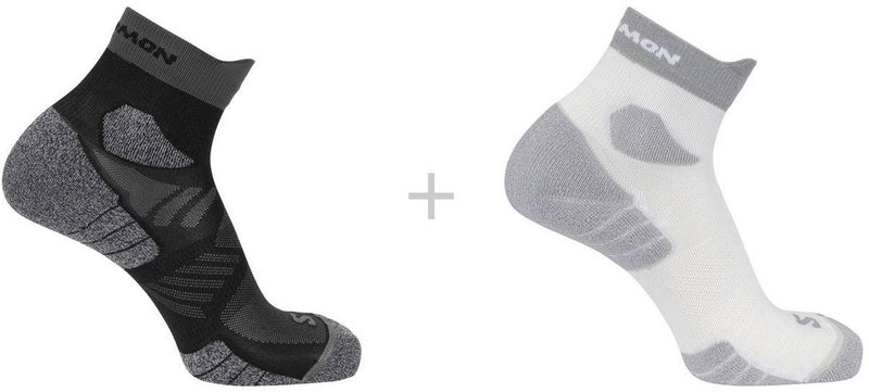 Salomon - aero ankle socks | 2-pack | enkelsokken | maat xl 45-47 - zwart wit
