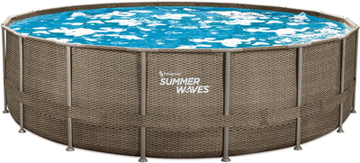 Summer waves frame zwembad rond - ⌀549 x 132 cm - zwembaden - inclusief filterpomp - zwembadpomp - filterpatroon - afdekzeil - grondzeil - ladder - onderhoudsset