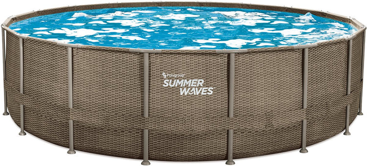Summer waves frame zwembad rond - ⌀549 x 132 cm - zwembaden - inclusief filterpomp - zwembadpomp - filterpatroon - afdekzeil - grondzeil - ladder - onderhoudsset