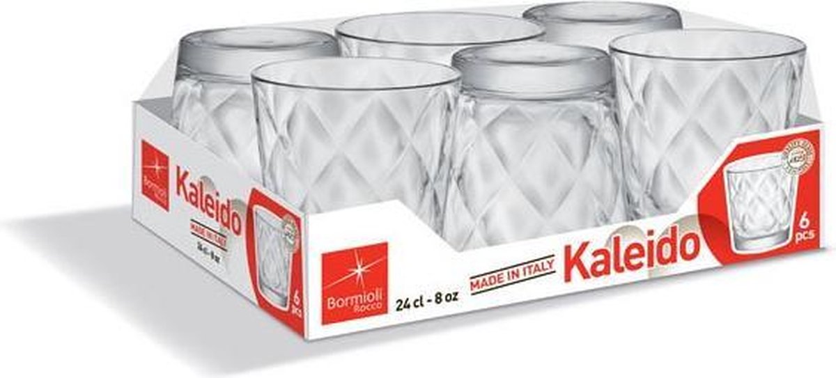 Bormioli rocco kaleido waterglas - 24 cl - set-6