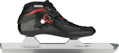 Nijdam premium norenschaatsen carbon - laag - zwart rood - maat 40