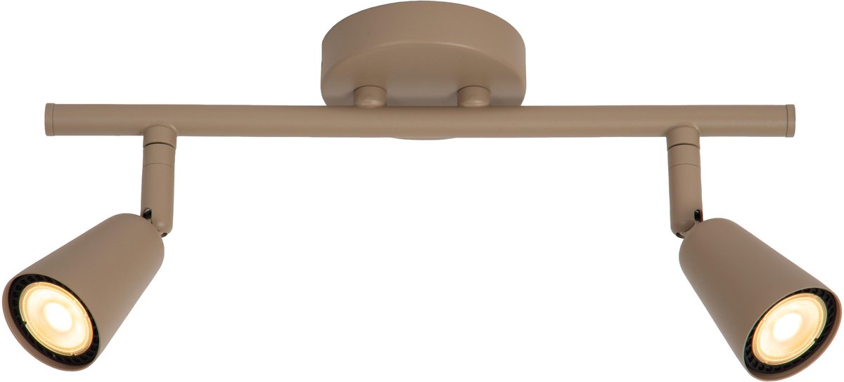 Lucide tiana - wandspot wandlamp - 2xgu10 (mr16) - taupe - essential
