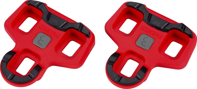 Bbb cycling look keo schoenplaatjes racefiets - multiclip - 7° speling - schoenplaatjes met antislip rubberen pads - compatibel met look keo pedalen - rood - bpd-04a