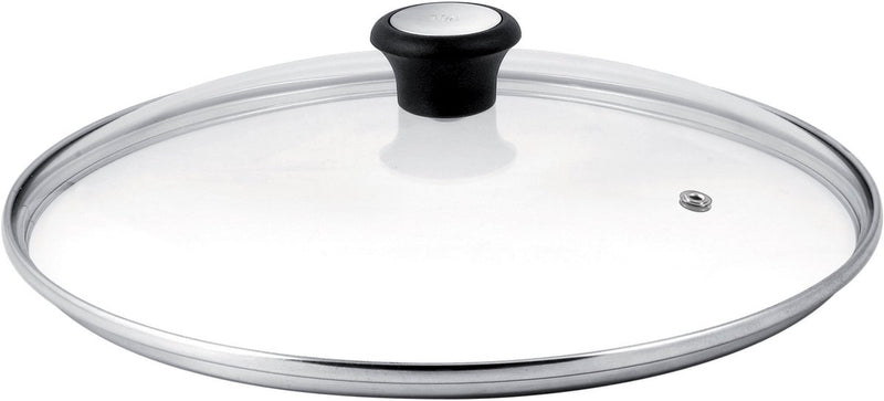 Tefal 28097912 deksel rond zwart, staal, transparant