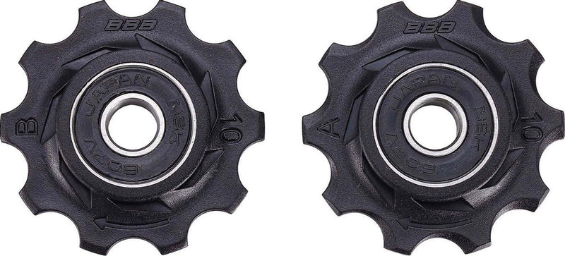 Bbb cycling derailleurwieltjes shimano, campagnolo sram - 7-speed, 8-speed, 9-speed, 10-speed - duurzaam - zwart - 10t - rollerboys bdp-01