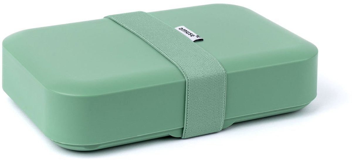 Amuse lunchbox large sage - brooddoos met elastiek - broodtrommel - in hoogte verstelbaar - bpa-vrij - groen - 900ml