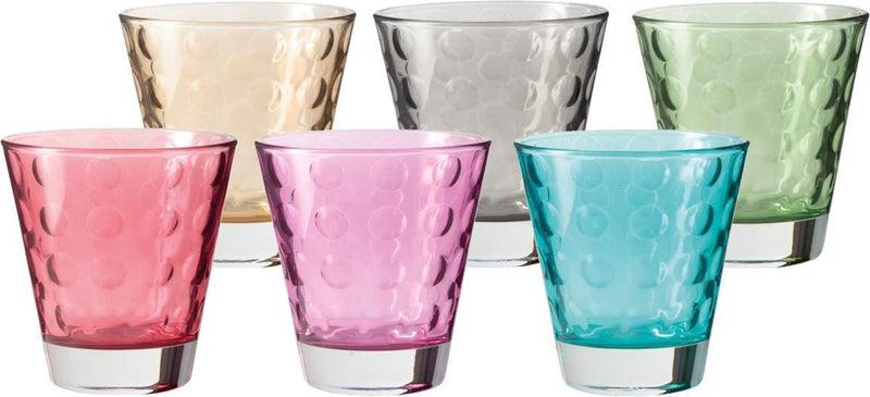 Leonardo optic glazen assorti 220ml - set 6