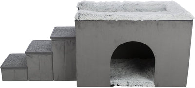 Trixie - hondenmand - huis harvey met trap - grijs wit - 154x60x60 cm