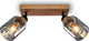 Briloner royk - opbouwspot met rookglas - met hout - plafondspot met 2x e27 fitting - 28cm