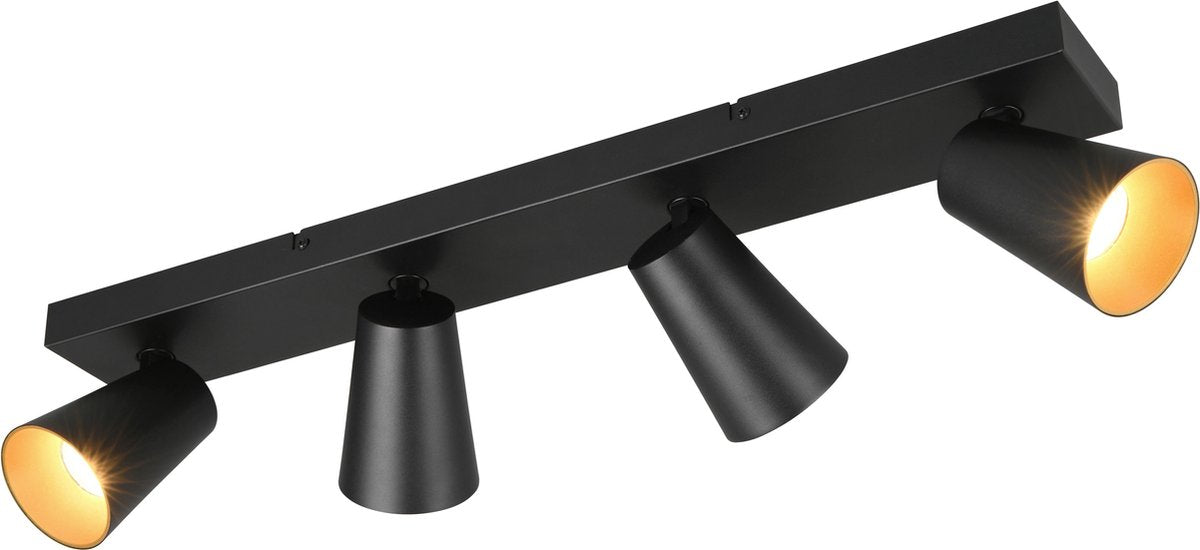 Trio sharp - spot - zwart mat - excl. 4x gu10 4,9 w - plafondbevestiging